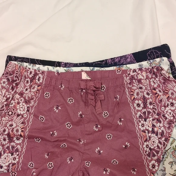 Victoria's Secret Floral Pajama Pants Set Of 3 - Picture 2 of 7